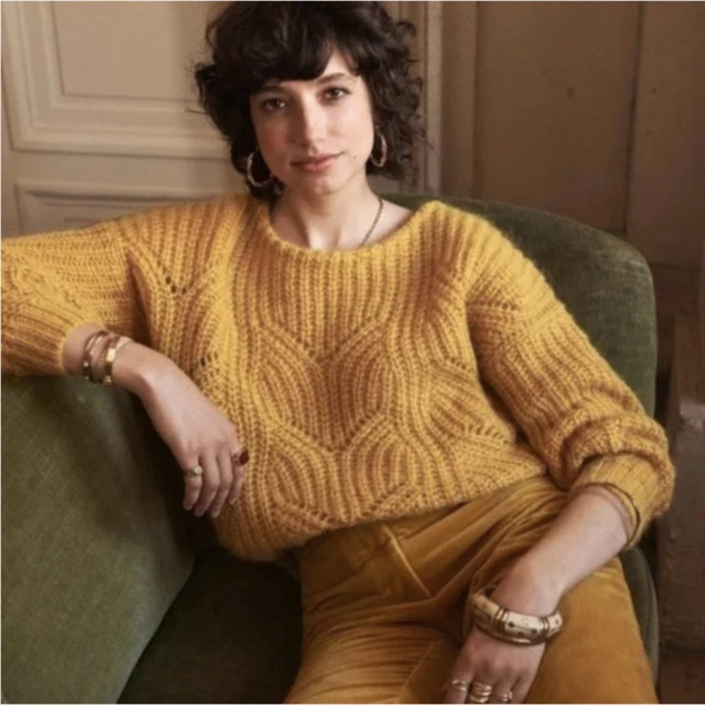 Sezane Simone jumper sweater yellow